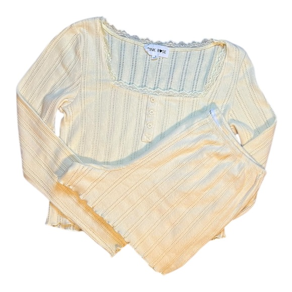 Pink Rose Other - Pink Rose Light Yellow Pajama Set